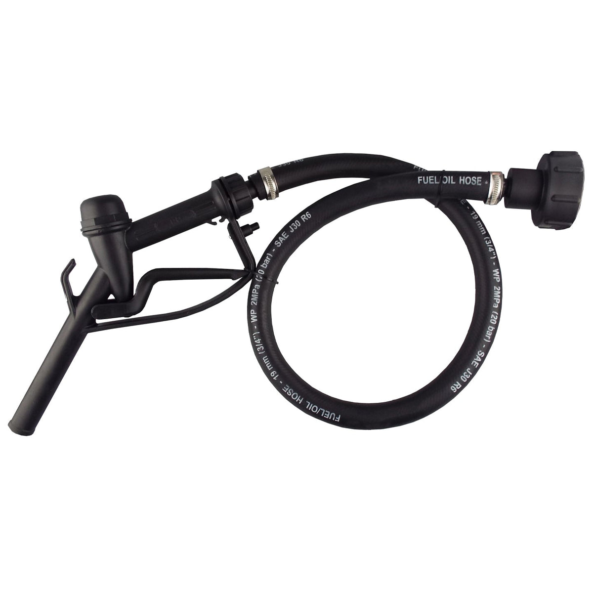Fuel Gun with 1" Rubber Hose & Tank Adaptor Set