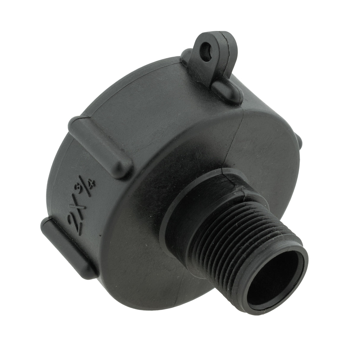 IBC 2” S60X6 Cap with BSP Female Lever Valve and Brass Compression Elbow ¾” BSP – 22mm