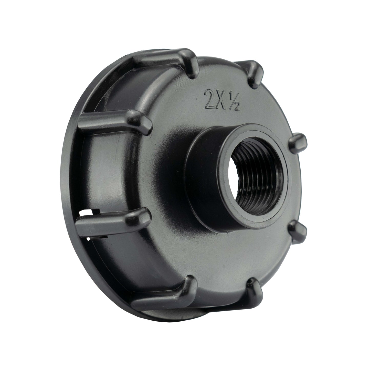 IBC 2” S60X6 Cap with Polished Brass Quick Connect Tap