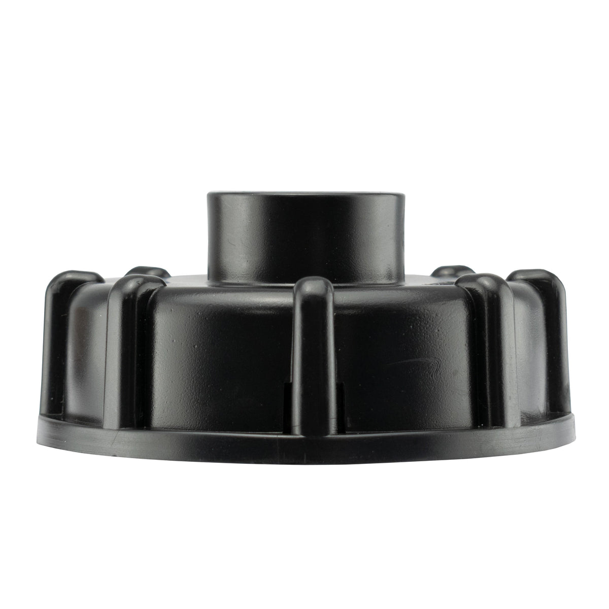 IBC 2” S60X6 Cap with Elbow Fitting, Large Plastic Valve and Male Quick Connector
