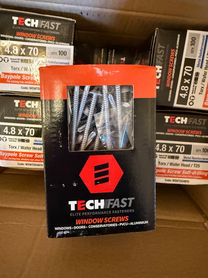 TechFast Baypole Screw (Self-Drilling) – 4.8 x 70mm (Box of 100)