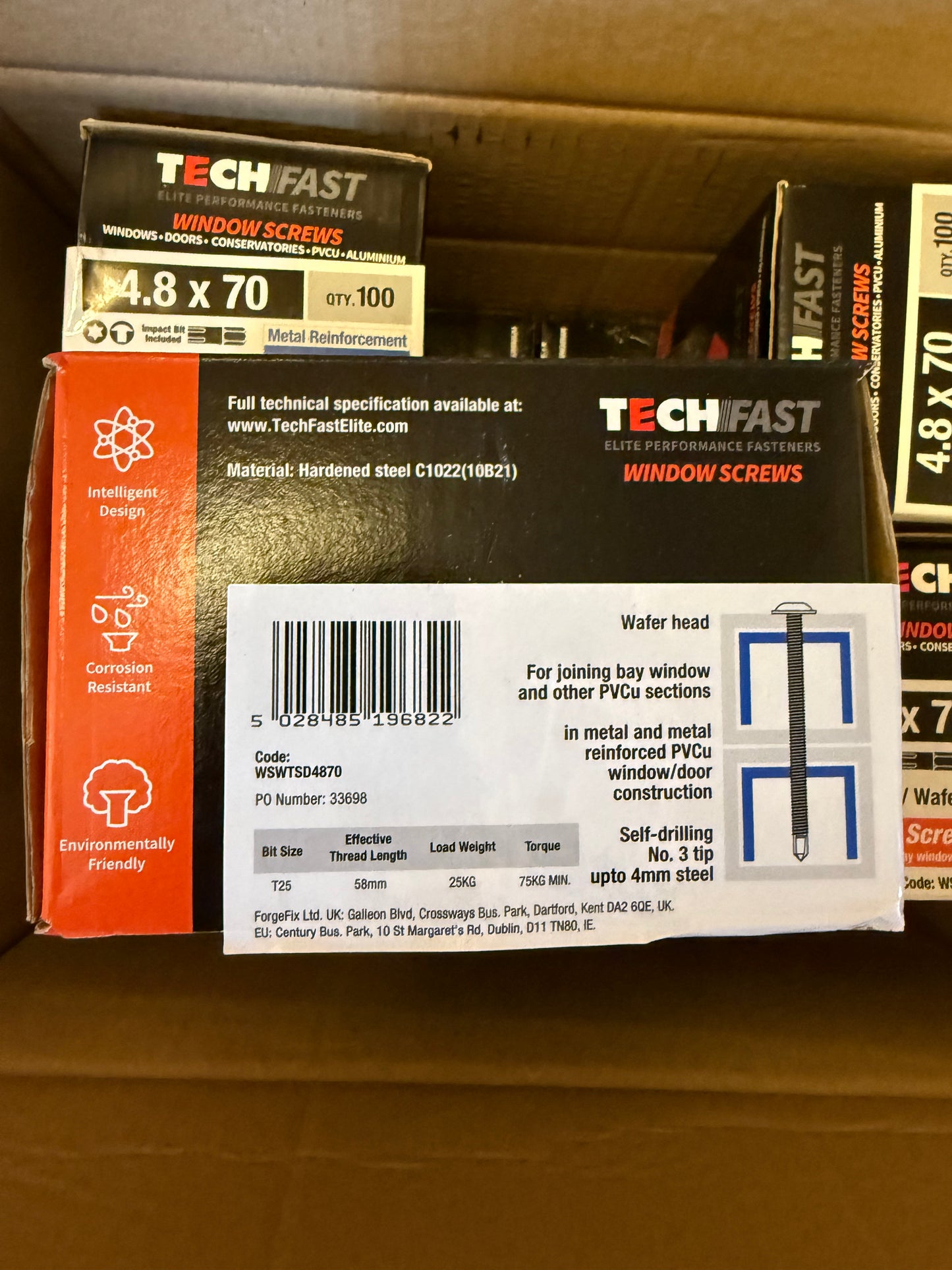 TechFast Baypole Screw (Self-Drilling) – 4.8 x 70mm (Box of 100)