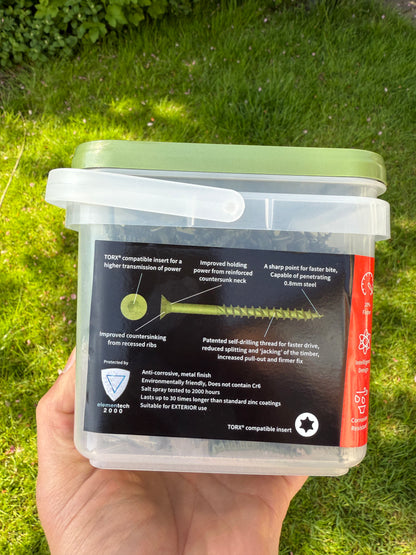 ForgeFast Decking Screws – Green Tub – Self-Drill – Torx Countersunk
