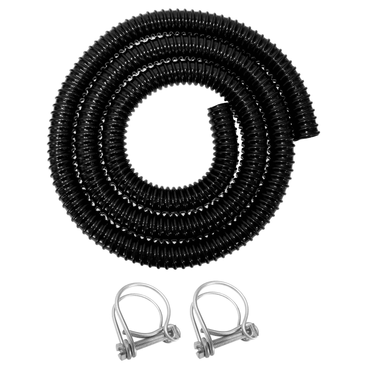 Corrugated Pipe 1" (25mm) with 2 x Double Wire Clips Set
