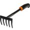 Garden Rake Heavy Duty, Garden Tools, 9cm Wide 32cm Long, Garden Rake for Soil, Allotment Equipment, Hand Rake for Gardening, Rubberised Ergonomic Handle, Carbon Steel, Soil Rake