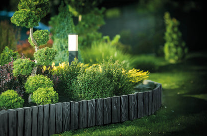 Lawn Edging, Plastic Palisade Wood Effect, 2.32m, Brown