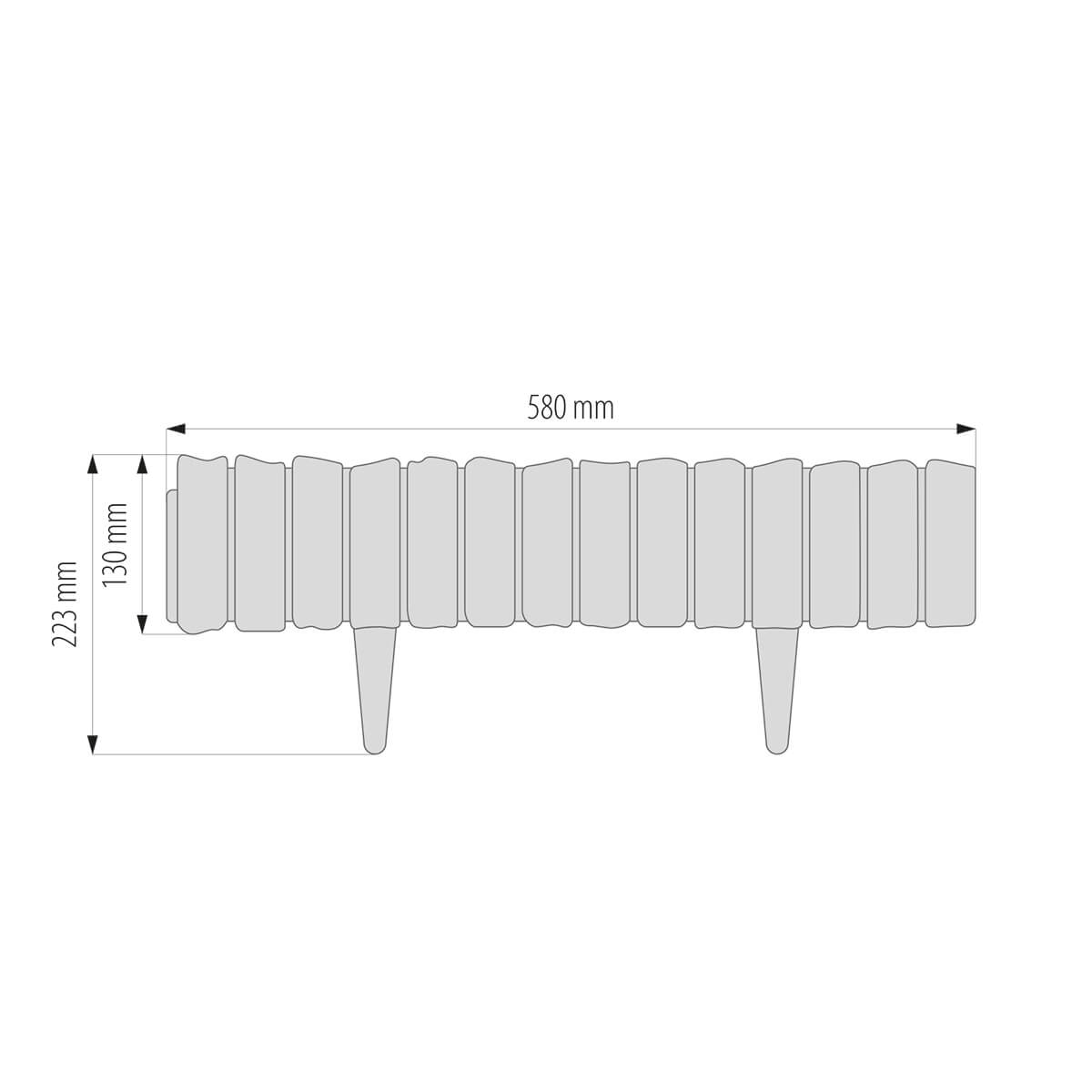 Lawn Edging, Plastic Palisade Wood Effect, 2.32m, Brown
