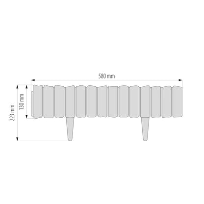 Lawn Edging, Plastic Palisade Wood Effect, 2.32m, Brown