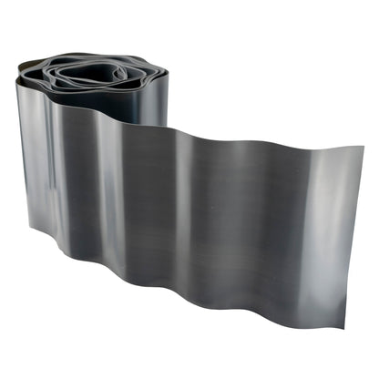 Wavy Plastic Garden Lawn Edging, H=20CM, L=9M, Gray