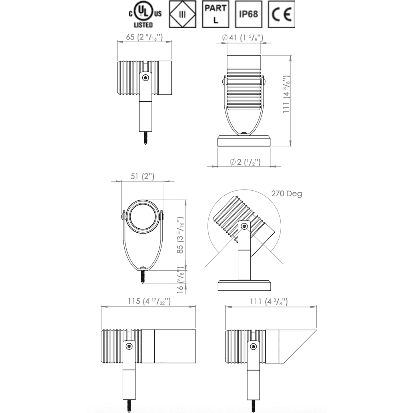 LuxR Modux Four Spike Spot (Series Circuit) - IP68