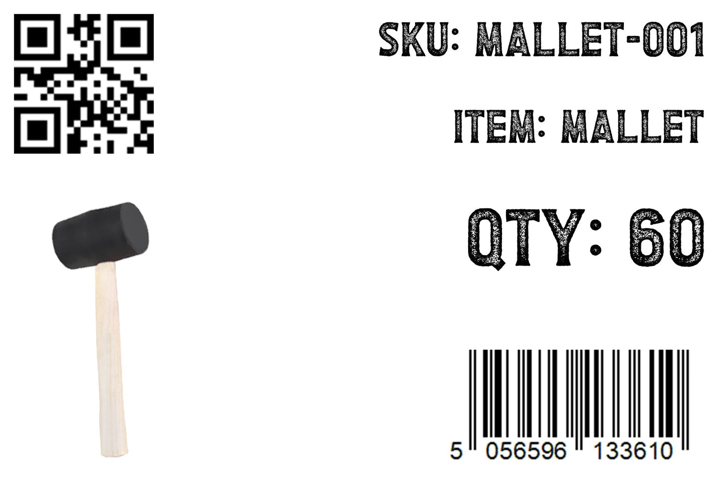 Rubber Mallet with Wooden Handle - Home Nail Framing Roofing Straight Handle DIY Hand Tool