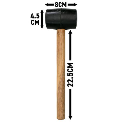 Rubber Mallet with Wooden Handle - Home Nail Framing Roofing Straight Handle DIY Hand Tool