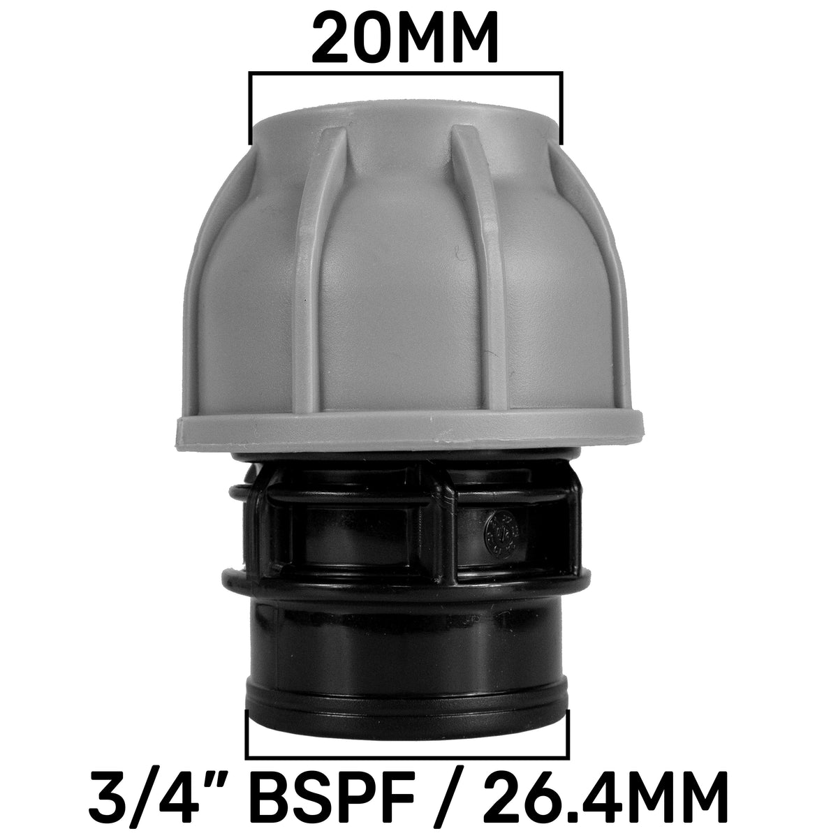 Wall Flange Kit 32mm MDPE + In-Line Valve + 20mm MDPE Joiner