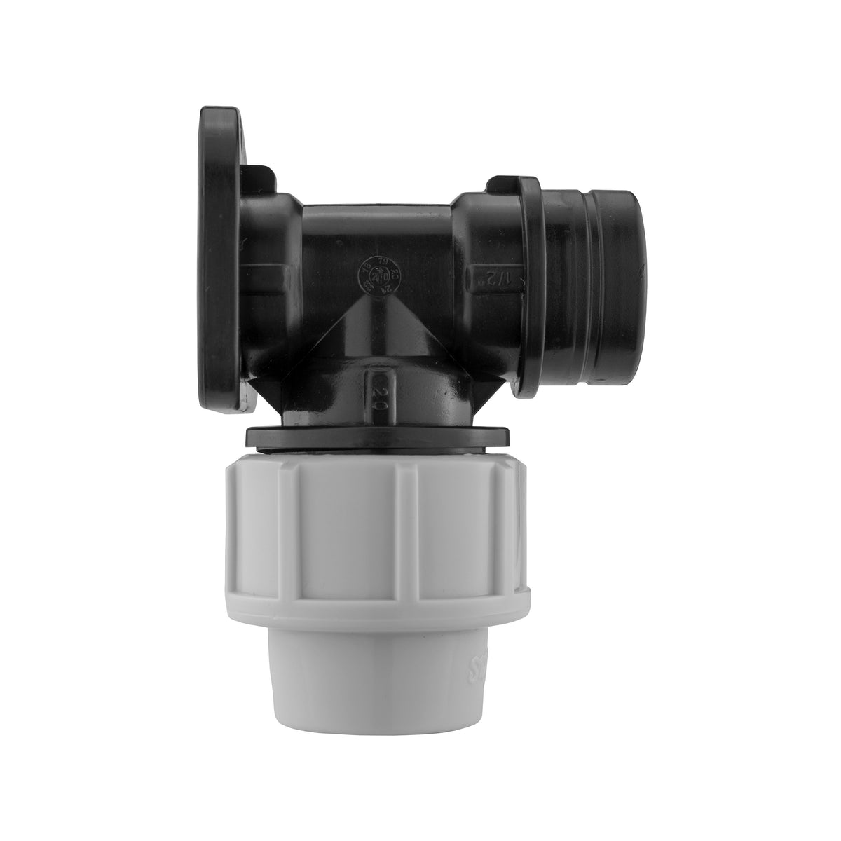 Wall Flange Kit 25mm MDPE - Brass Garden Tap Snap-On Male