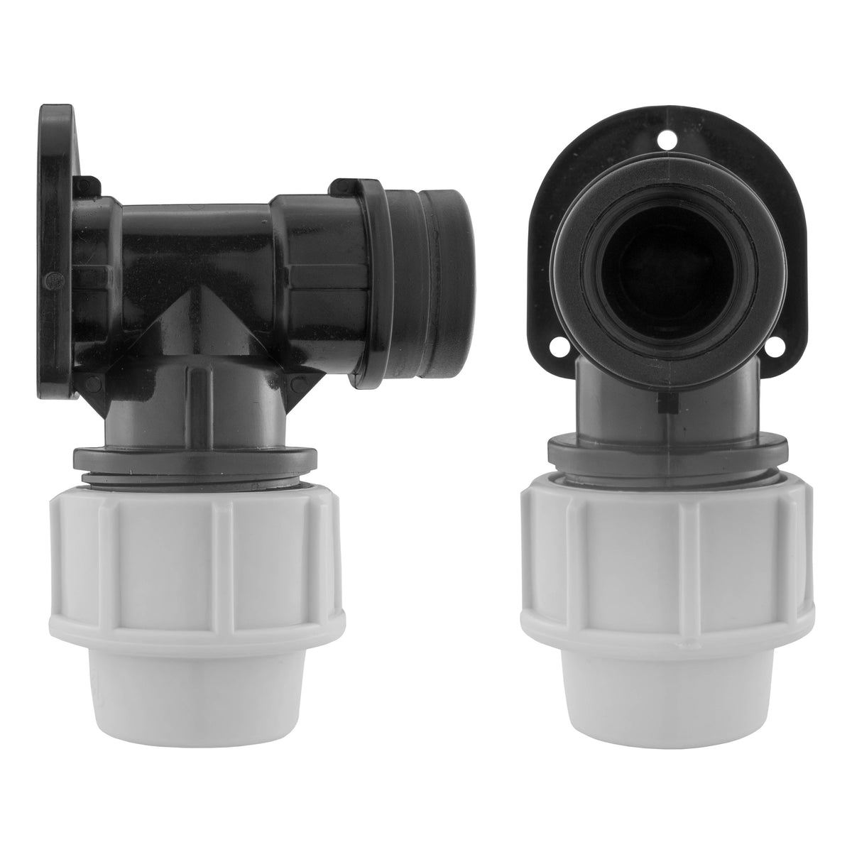 Wall Flange Kit 32mm MDPE + White PVC Tap