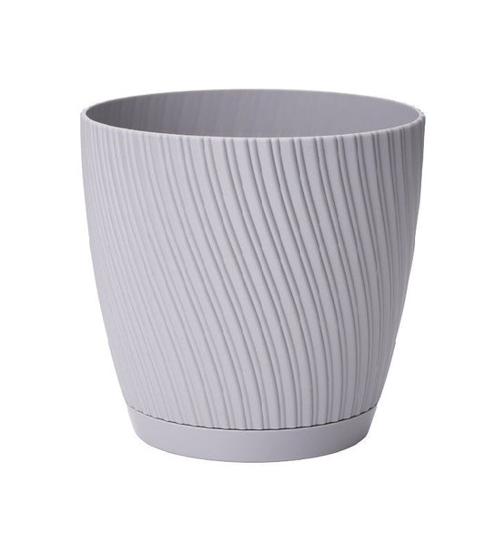 Mika Pot with Saucer 170mm Platinum