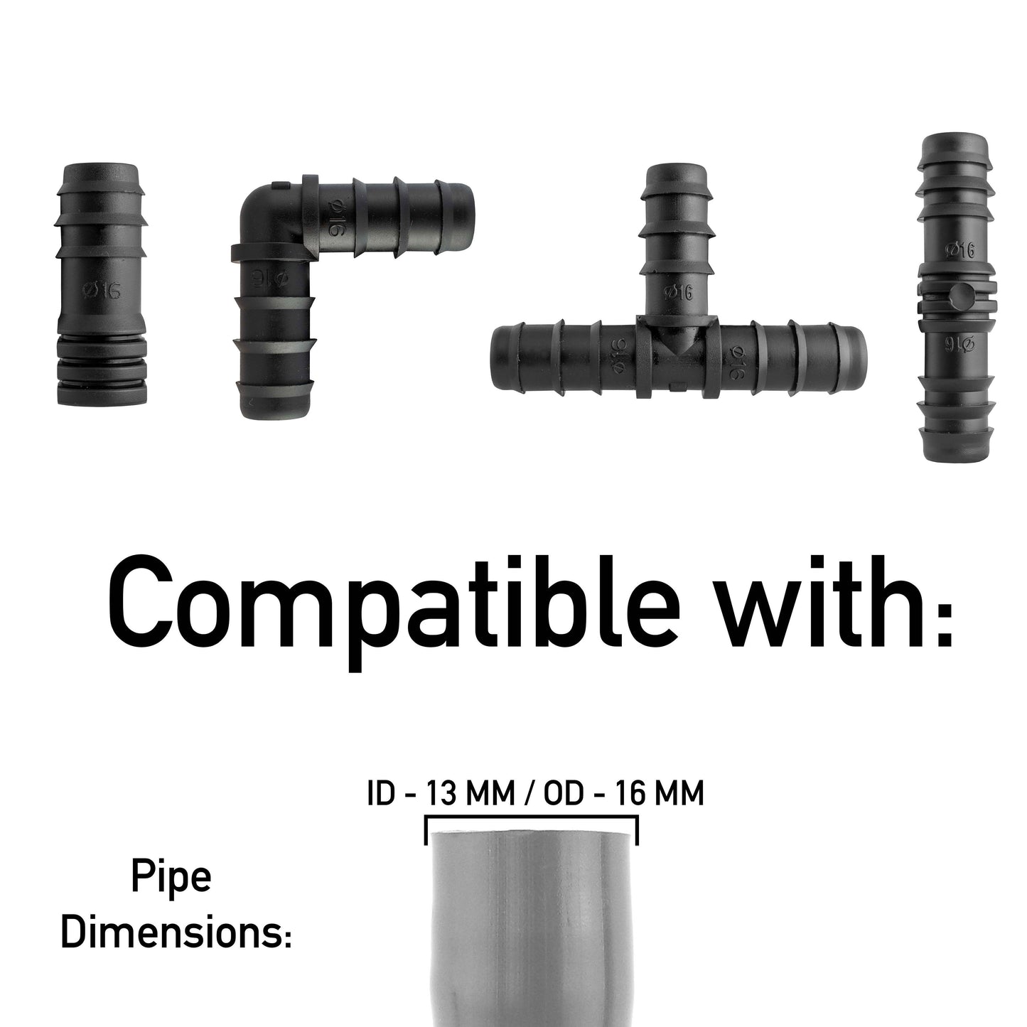 Mix 1/2" Barb Connectors HOZ25+