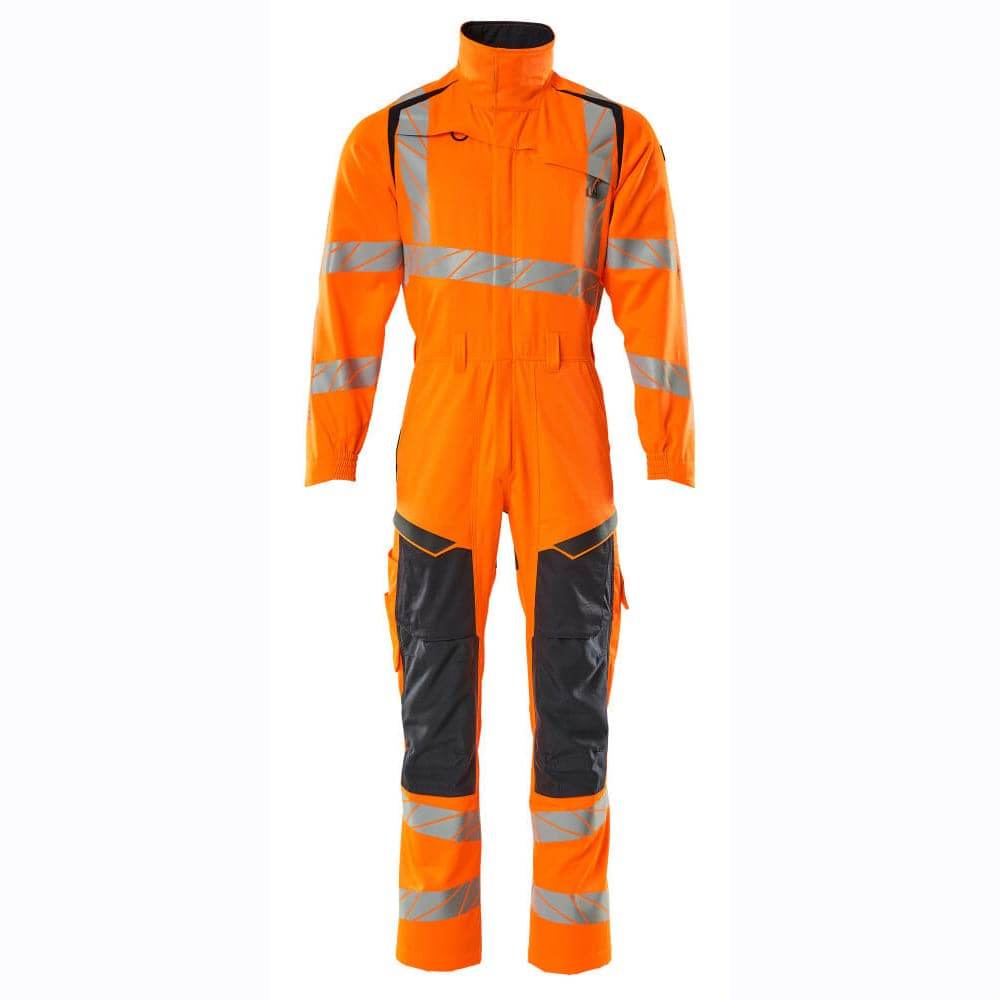 Mascot 19519-236 Stretch Boilersuit with Kne Pad Pockets Hi-Vis Orange/Dark Navy Large