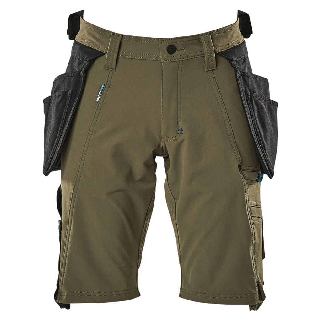 Mascot Advanced 17149 Water-Repellent Stretch Work Shorts Moss Green