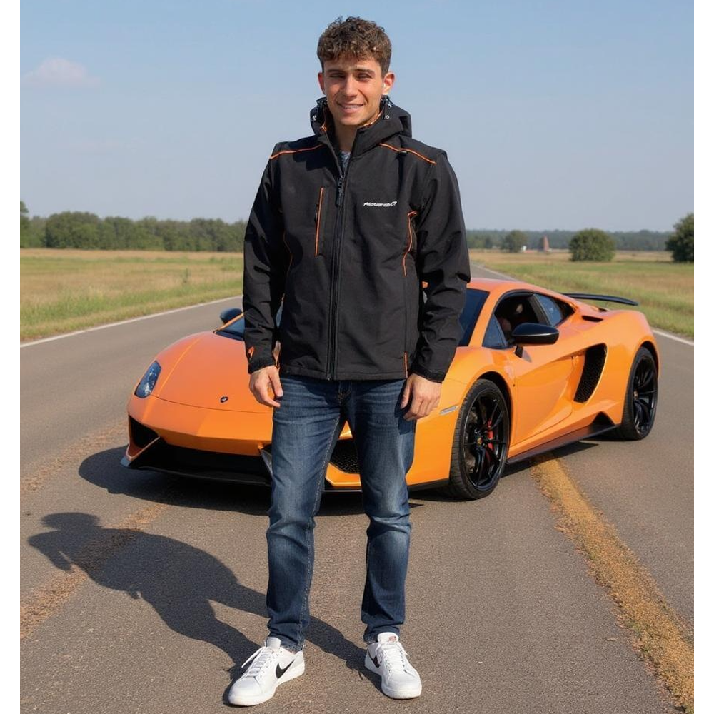 McLaren Water Repellent Stretch Softshell Jacket / Gilet - Official Workwear Black / Orange / Large