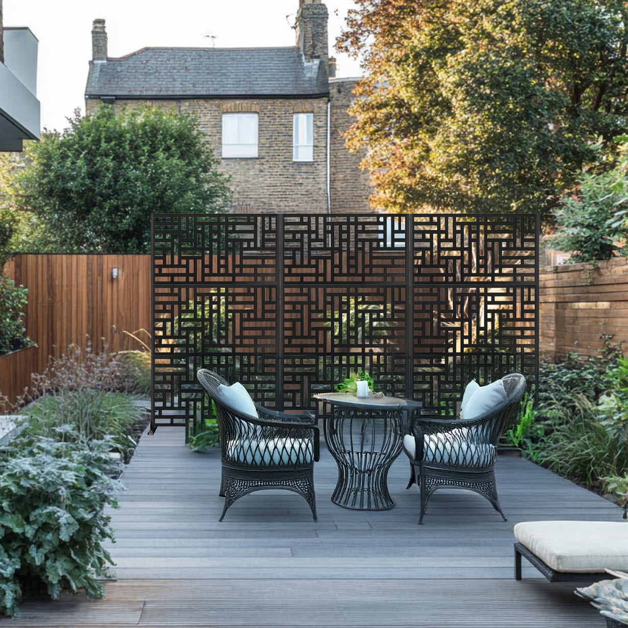 Metal Indoor/Outdoor Privacy Screen 90cm x 180cm - Maze