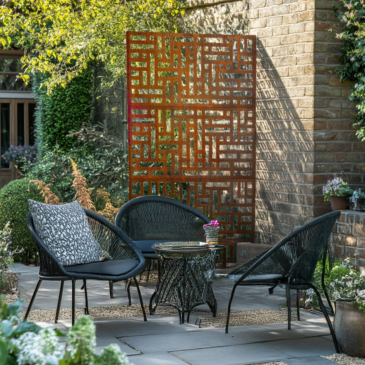Metal Indoor/Outdoor Privacy Screen 90cm x 180cm - Maze