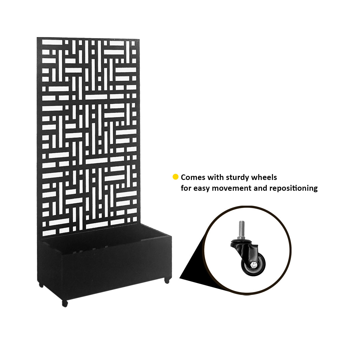 Metal Indoor/Outdoor Privacy Screen with Plant Pot - 90cm x 180cm