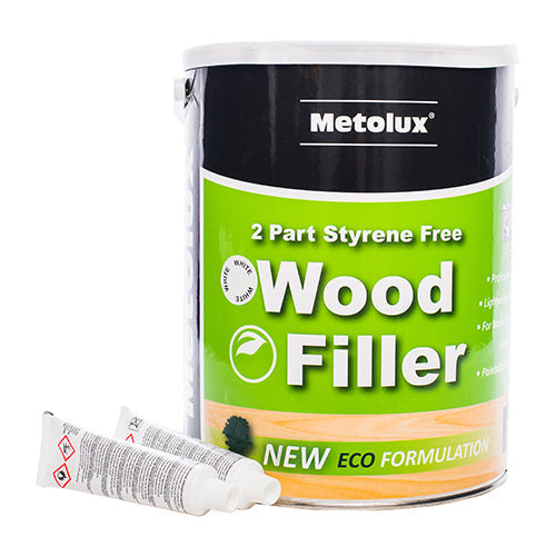 Metolux 2 Part Styrene Free Wood Filler – Light Oak (275ml / 770ml / 3.3L)