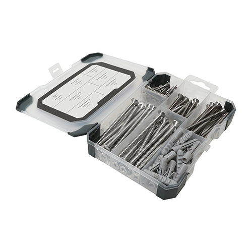 Mixed Tray – Screws, Plugs & Drill Bit (A2 Stainless Steel) – 91 Piece