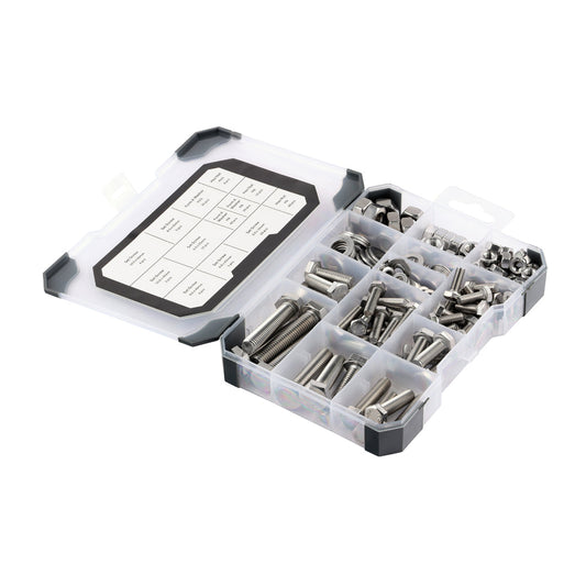 Mixed Tray – Set Screws, Nuts & Washers (Zinc) – 199 Piece
