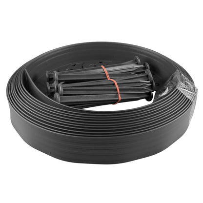 Lawn Border Set, Easy Border 60mm Black 10m With Pegs