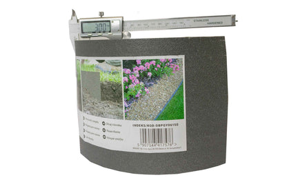 Heavy Duty Lawn Border Edging, 6m x 15cm, Gray