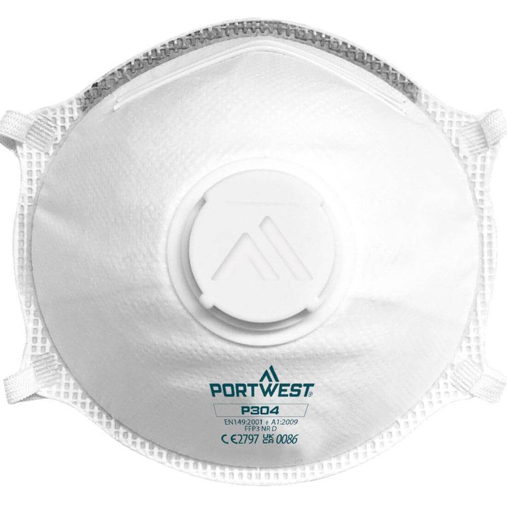 Portwest P304 FFP3 Valved Dolomite Light Cup Respirator (Pk10)