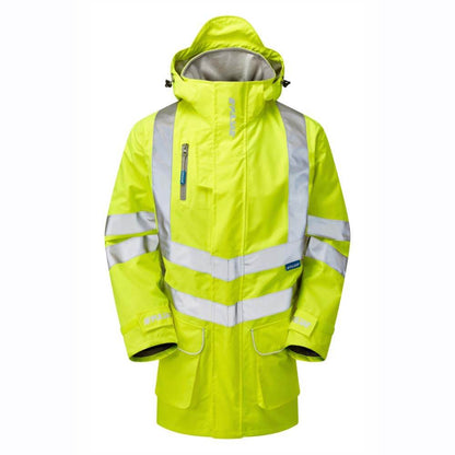 PULSAR P421 Hi-Vis Yellow Mesh Lined Waterproof Breathable Storm Coat