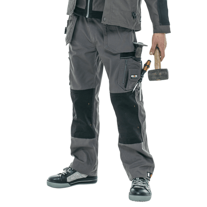 Herock Hercules Water-Repellent Kneepad Holster Pocket Trousers Grey / Black / 36" Waist/ 33" Leg