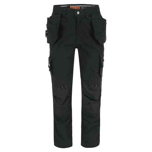 Herock Dagan Short Leg Water-Repellent Holster Pocket Kneepad Trousers Black, 40" Waist 28" Leg