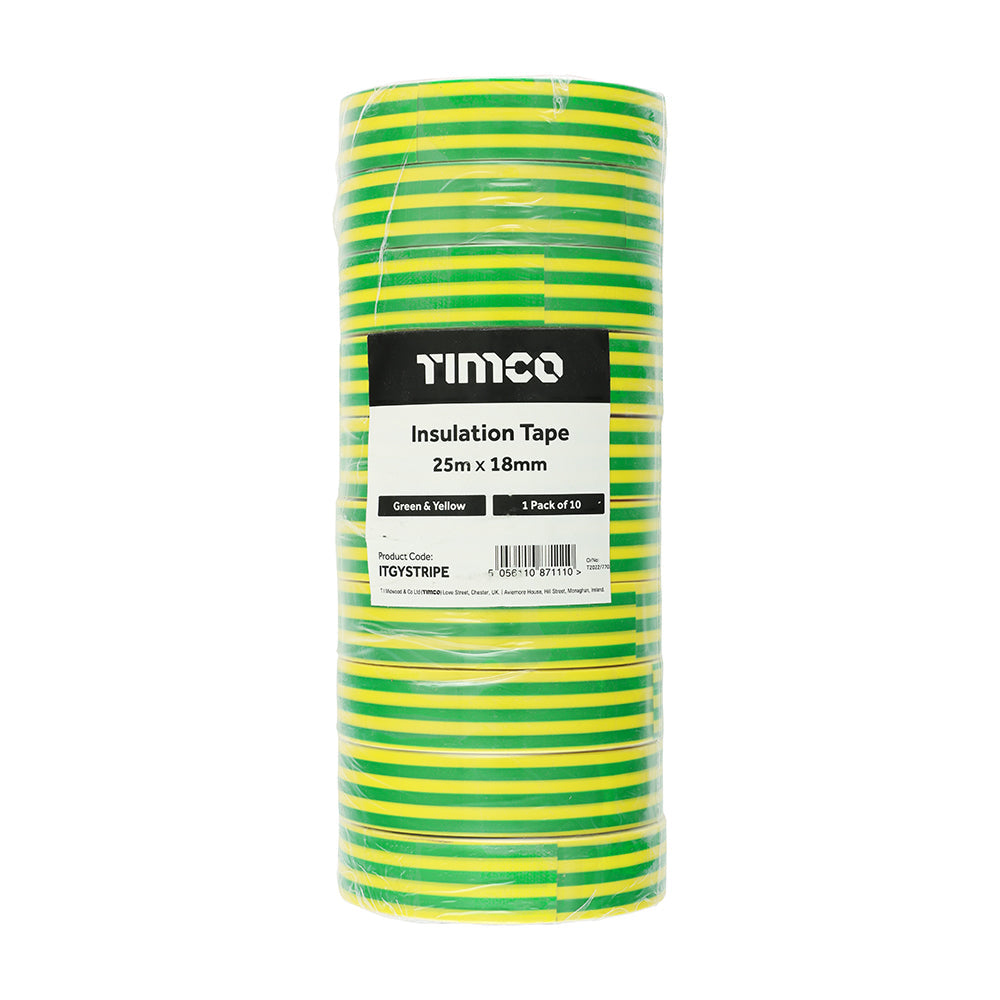 PVC Insulation Tape - 25m x 18mm - 10 Rolls