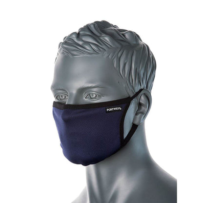 Portwest CV33 3-Ply Anti-Microbial Fabric Face Mask Various Colours
