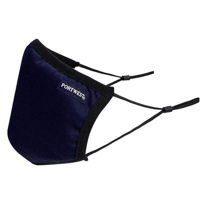 Portwest CV33 3-Ply Anti-Microbial Fabric Face Mask Various Colours