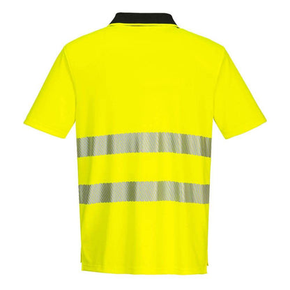 Portwest DX412 Hi-Vis Zip Neck Short Sleeve Polo T-Shirt
