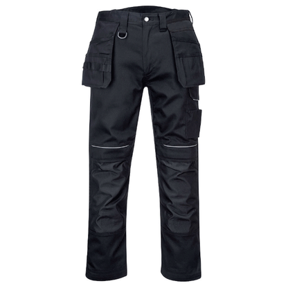 Portwest PW347 PW3 Cotton Work Holster Pocket Kneepad Work Trouser Black, 44" Waist 31" Leg