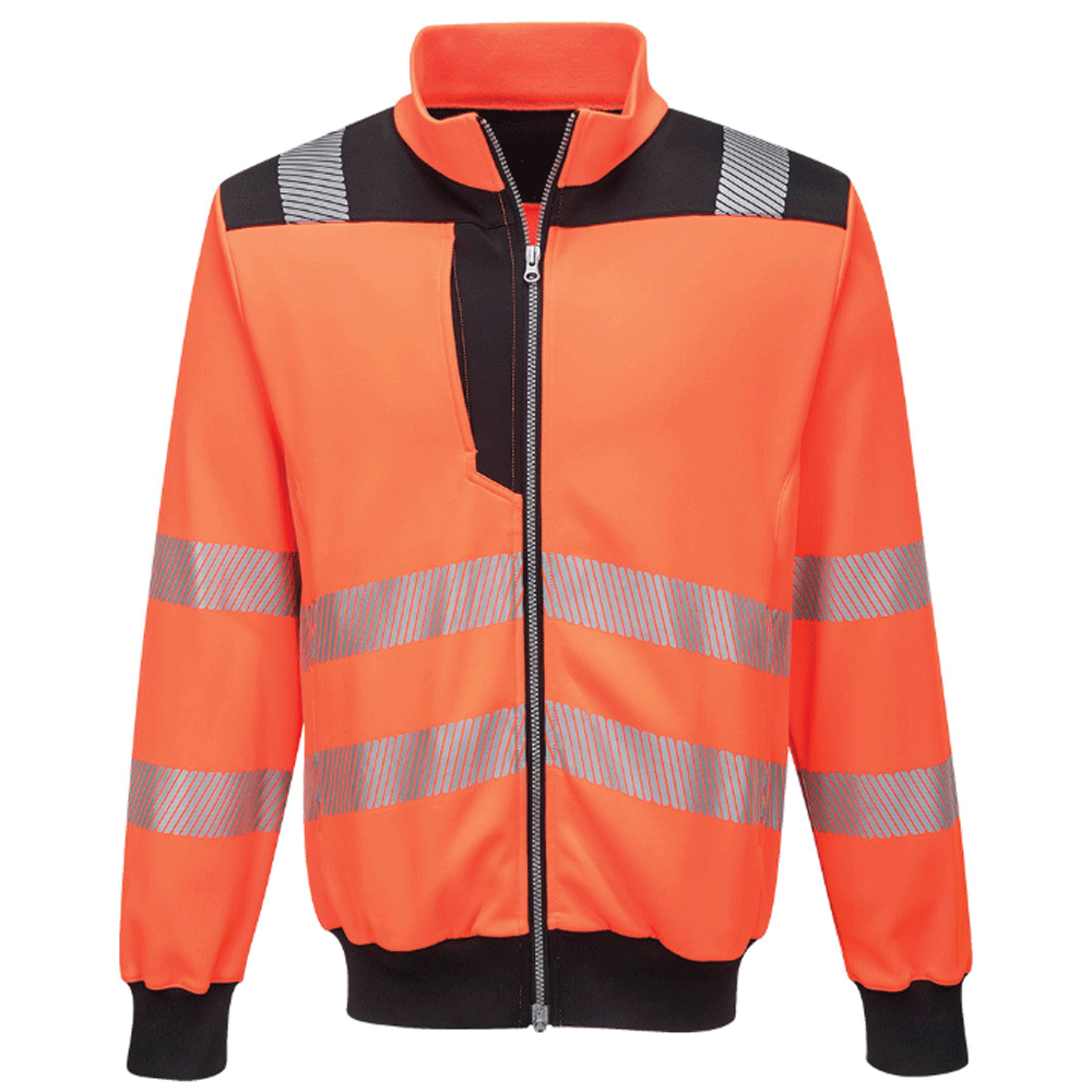 Portwest PW370 PW3 Hi-Vis Work Sweatshirt Orange/Black Medium