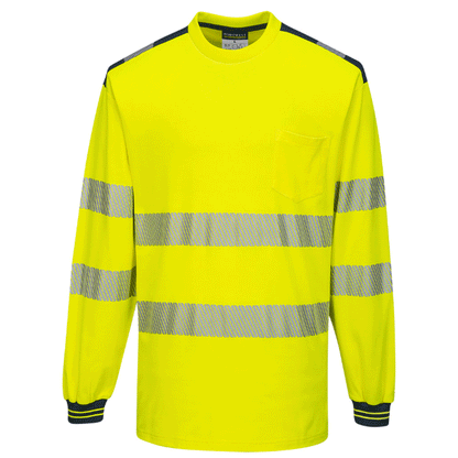 Portwest T185 PW3 Hi-Vis Long Sleeve Work T-Shirt Various Colours