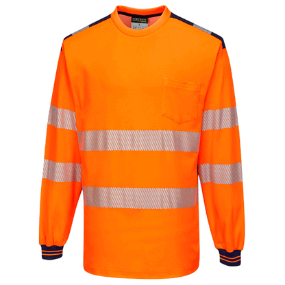 Portwest T185 PW3 Hi-Vis Long Sleeve Work T-Shirt Various Colours