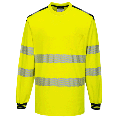 Portwest T185 PW3 Hi-Vis Long Sleeve Work T-Shirt Various Colours