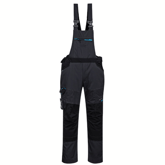 Portwest T704 WX3 Kneepad Work Bib and Brace Metal Grey Large