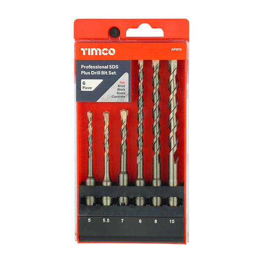 Professional SDS Plus Drill Bit Set - 6 Piece