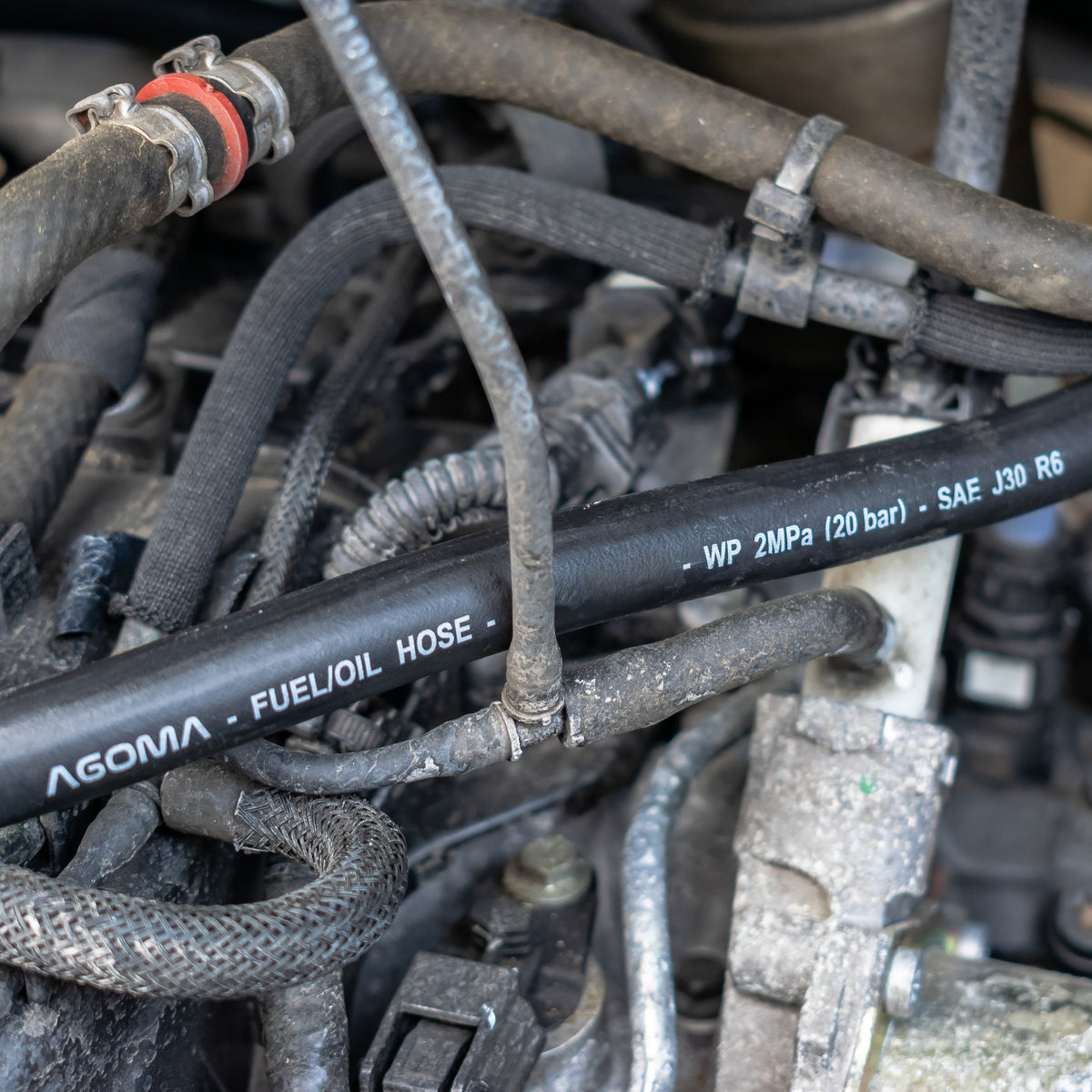 Rubber 7mm Braided Fuel, Oil Hose SAE J30 R6