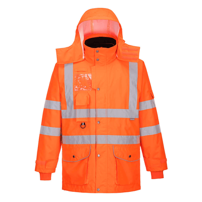 Portwest RT27 Hi-Vis Breathable 7-in-1 Waterproof Traffic Jacket