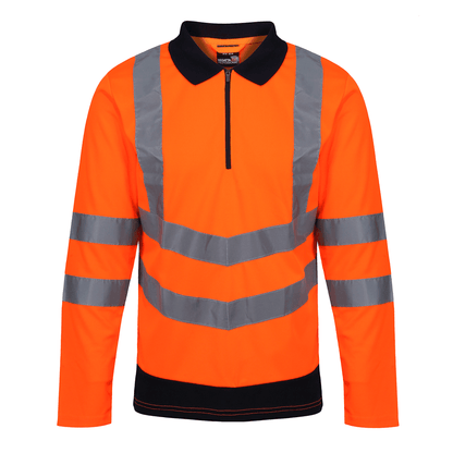 Regatta TRS192 Pro Hi-Vis Long Sleeved Polo Shirt